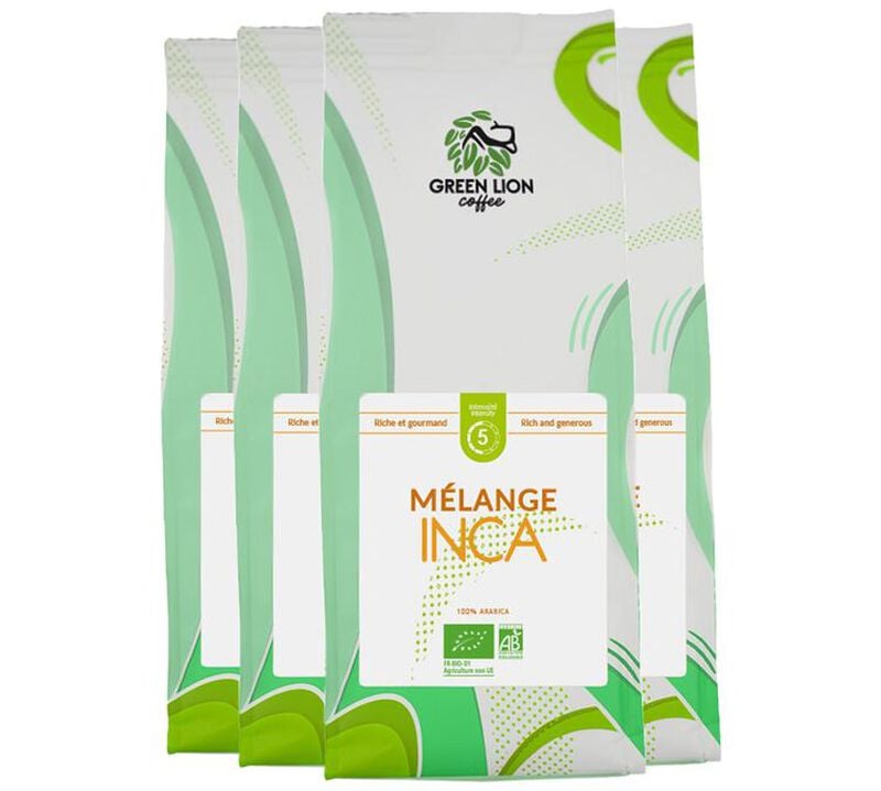 4 x 250 g - Caf&eacute; moulu - Le M&eacute;lange Inca Bio - GREEN LION COFFEE image number 0