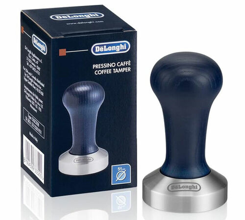 DeLonghi - Tamper da caff&egrave; in legno blu 51 mm