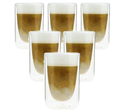 PYLANO set of 6 'Mila' double wall glasses - 350ml capacity