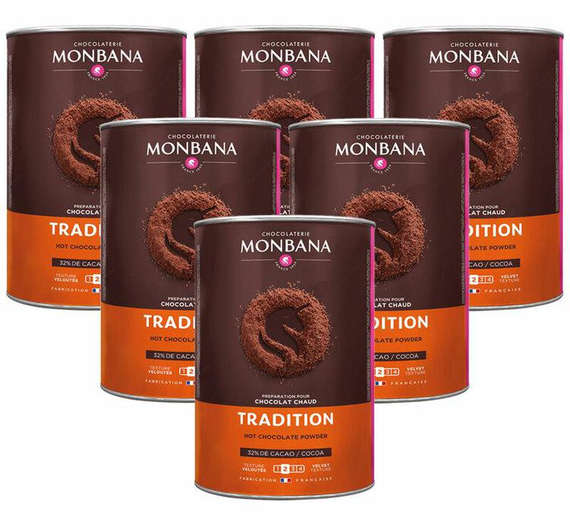 Lot Bo&icirc;tes Chocolat Poudre Tradition 32% Cacao - 6 x 1 kg - MONBANA image number 0