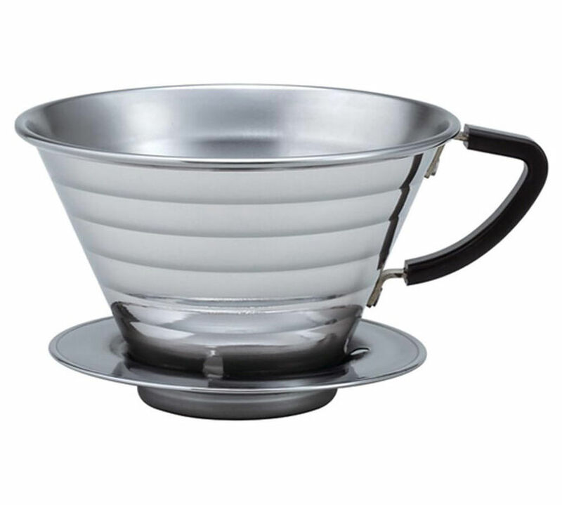 4-Cup flat-bottomed Kalita Wave Dripper 185 in stainless steel image number 0