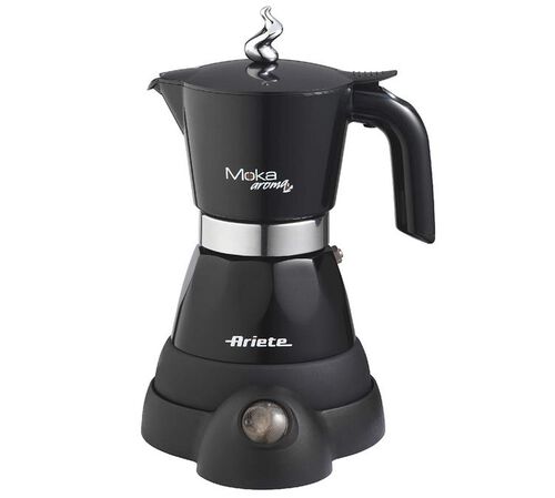 Cafeti&egrave;re italienne &eacute;lectrique - Moka Aroma Elettrica noire - 4 tasses / 20 cl - ARIETE