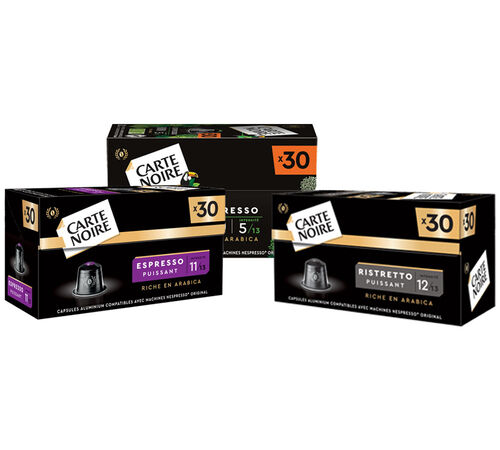 Pack d&eacute;couverte 90 capsules compatibles Nespresso* Original - CARTE NOIRE