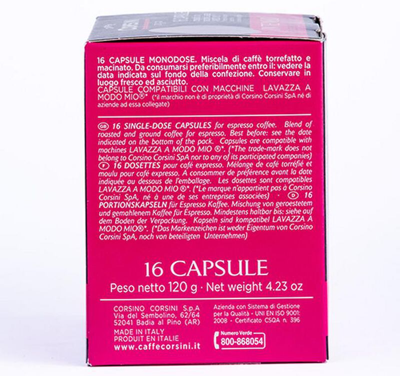 Lavazza A Modo Mio capsules Caff&egrave; Corsini Gran Riserva Intenso x 16 Lavazza coffee pods image number 1