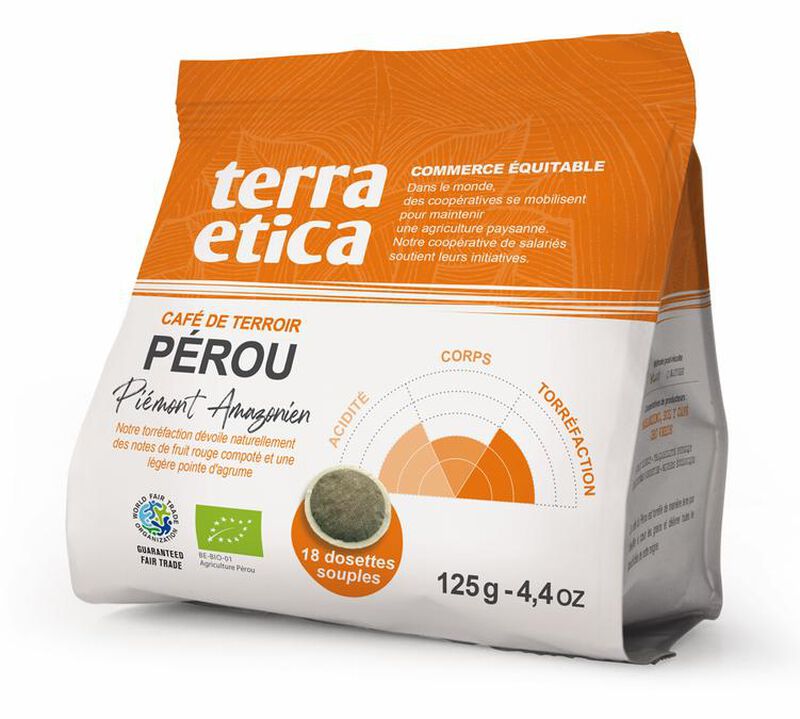 Caf&eacute; Michel 'P&eacute;rou' organic coffee pods for Senseo x 18 image number 0