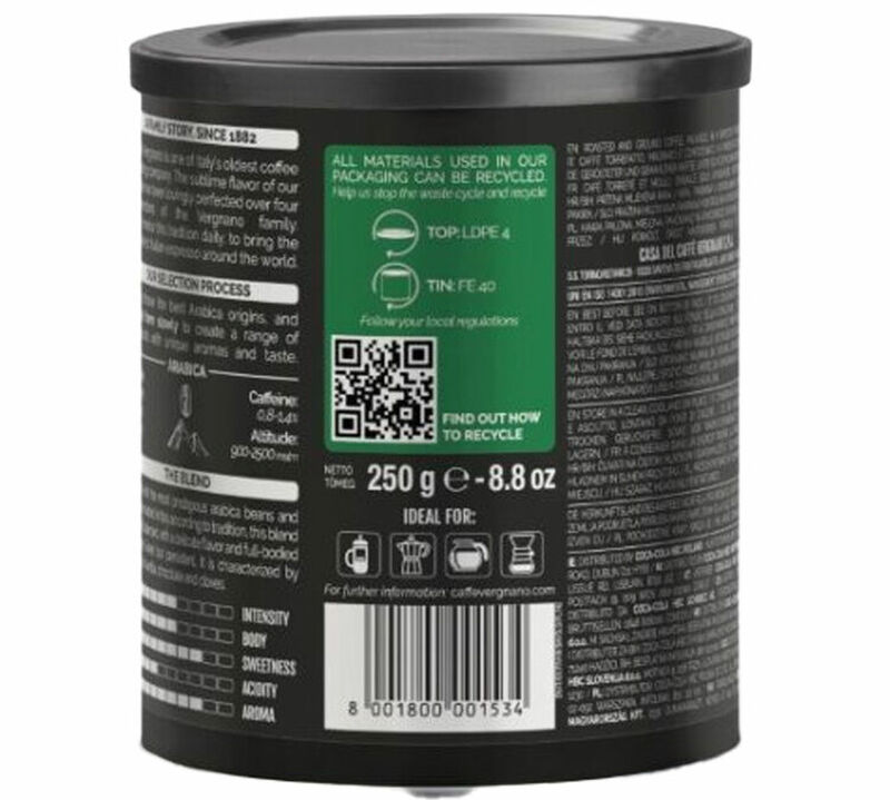 Caff&egrave; Vergnano Ground Coffee 100% Arabica Moka - 250g image number 1