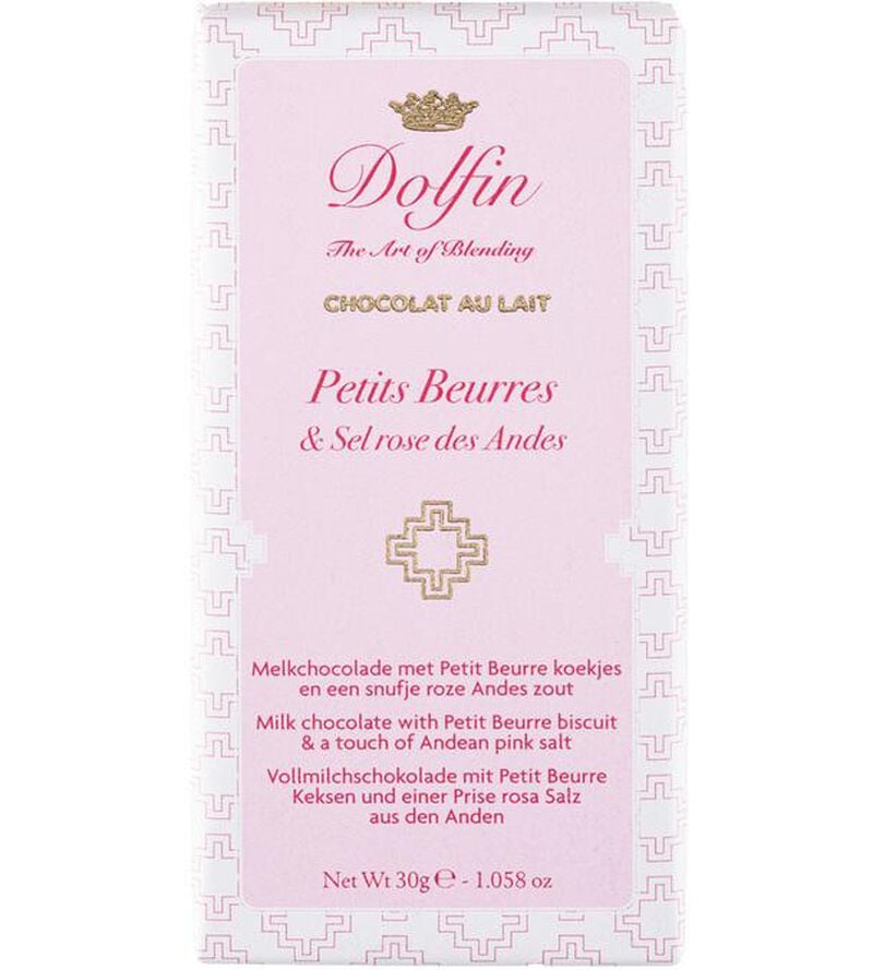 Tablette Chocolat Lait Petits Beurres Sel Rose des Andes - 30 g - DOLFIN image number 0