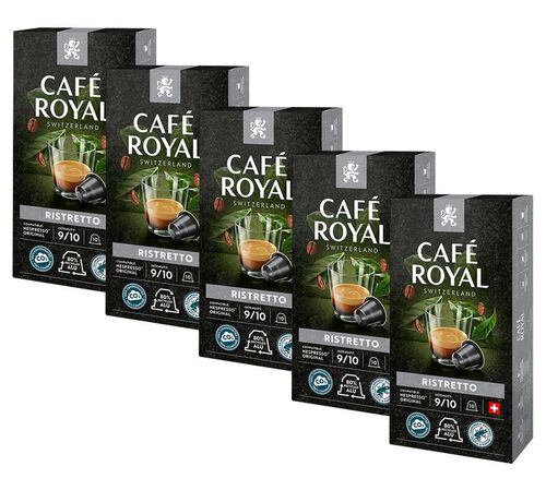 50 Nespresso* Original Compatible Capsules Ristretto &ndash; CAFE ROYAL