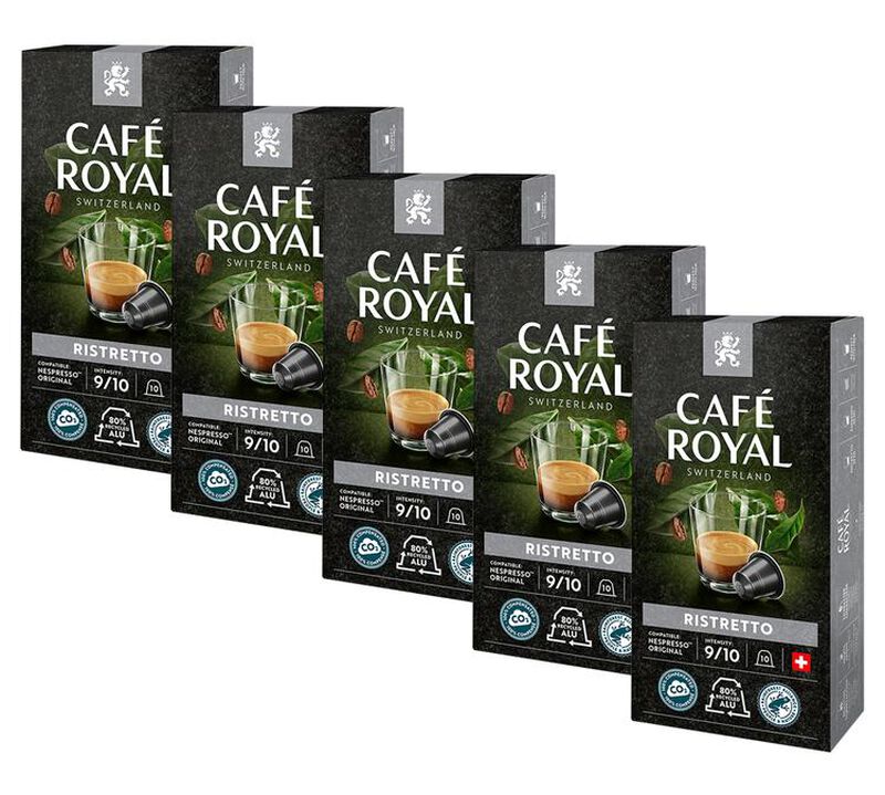 50 Nespresso* Original Compatible Capsules Ristretto &ndash; CAFE ROYAL image number 0