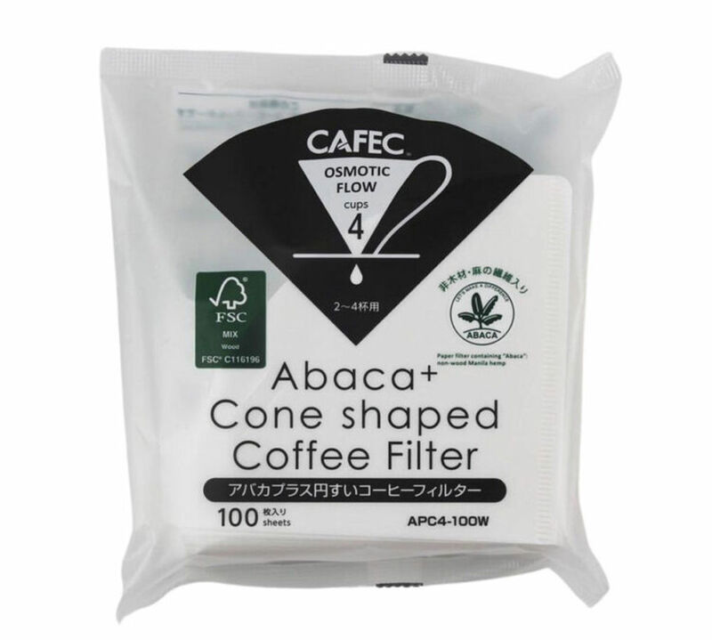 Cafec Abaca+ Filter Paper Cone-Shaped 4 Cups x 100 image number 0