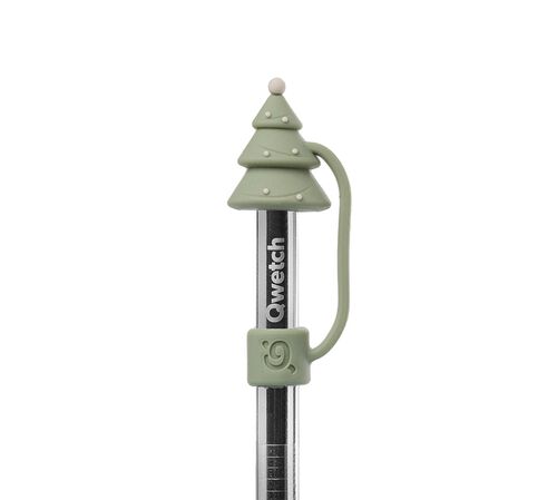 Light Green Christmas Tree Straw Tip - For travel cup by Qwetch