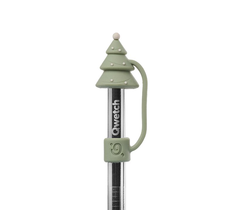 Light Green Christmas Tree Straw Tip - For travel cup by Qwetch image number 0
