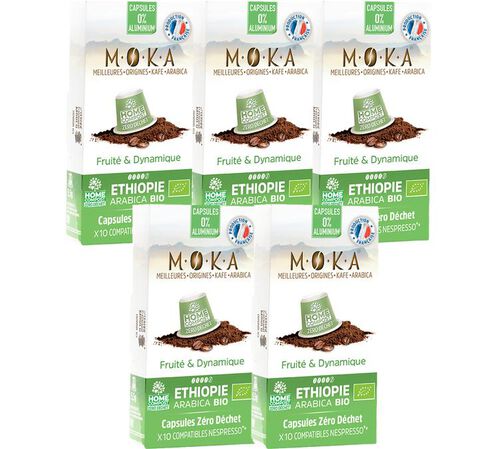 50 Nespresso* Original Compatible Capsules Ethiopia Organic &ndash; MOKA