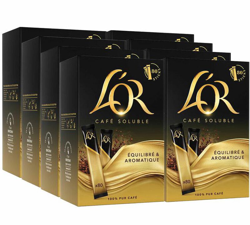 8 bo&icirc;tes de 80 sticks - Caf&eacute; soluble - Pur Arabica - L'OR image number 0