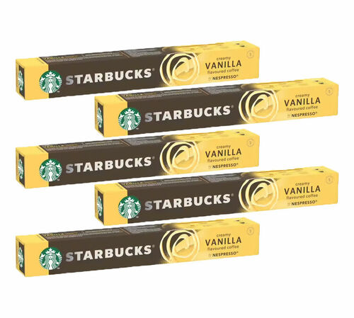 50 Nespresso* Original Compatible Capsules Vanilla &ndash; Starbucks