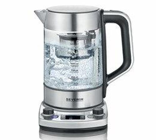 Glas-Teekanne WK3422 schwarz und Edelstahl - 1,7 L - SEVERIN image number 1