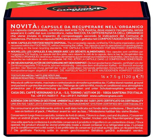 16 Capsules compostables compatibles A Modo Mio Lavazza Cremoso - CAFFE VERGNANO image number 2