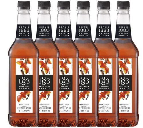 Lot de 6 sirops Pumpkin Spice - Bouteille plastique 6x1L - 1883 ROUTIN