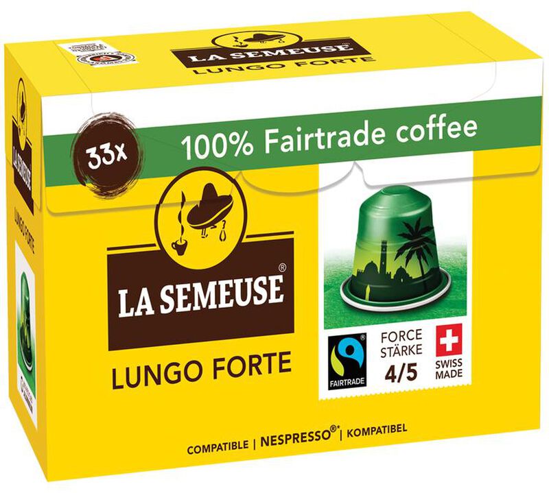 33 Nespresso* compatible capsules Original Lungo Forte Fairtrade - LA SEMEUSE image number 0
