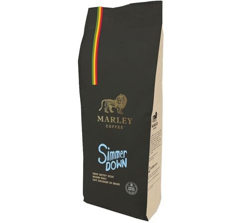 1 kg- Caf&eacute; en grain - Simmer Down D&eacute;caf&eacute;in&eacute; Bio - MARLEY COFFEE