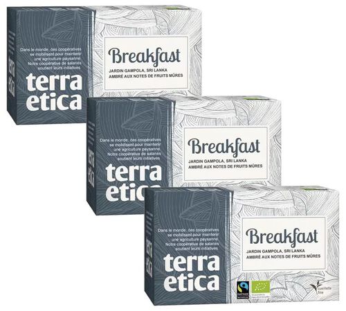 Pack Th&eacute; Noir Breakfast Bio & Equitable - 3 x 20 sachets - TERRA ETICA