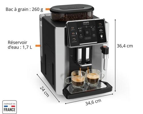 Machine auto - Expresso broyeur Sensation grise et noir - KRUPS   - Tr&egrave;s bon &eacute;tat image number 1
