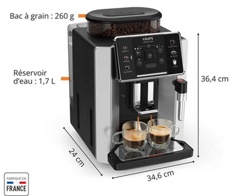 Krups Sensation EA910E10 Macchina automatica grigia e nera image number 1