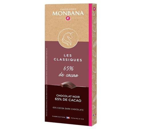 Tablette Chocolat Noir 65% - 80 g - MONBANA
