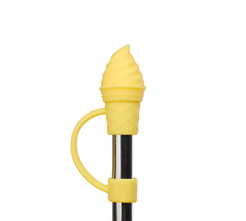 Gourde isotherme avec paille et embout - Travel cup jaune citron - 90 cl - QWETCH image number 2