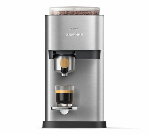 Machine expresso PHILIPS Baristina Plus BAR500/00 M&eacute;tal + Porte-filtre Bois de Fr&ecirc;ne
