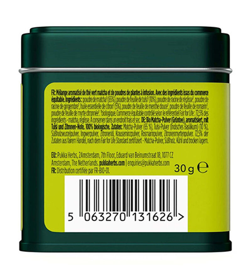 Th&eacute; Matcha tulsi citron Bio - 30 g - PUKKA image number 3