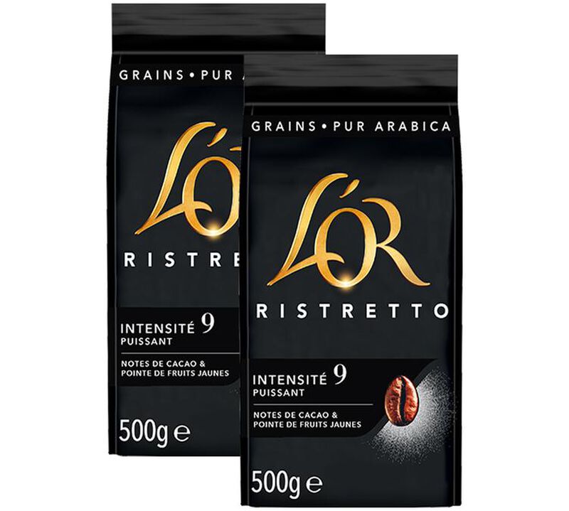 2 x 500 g - Caf&eacute; en grain - Ristretto - L'OR image number 0
