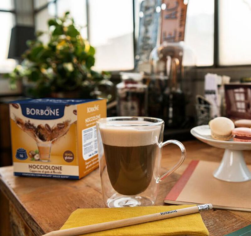 16 Nescaf&eacute;* Dolce Gusto* Compatible Pods Cappuccino Nocciolone &ndash; CAFFE BORBONE image number 2