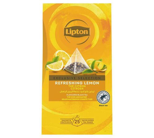 Lipton 'Refreshing Lemon' black tea - 25 pyramid bags - Exclusive Selection Range