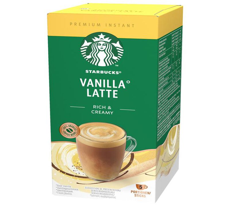 Starbucks Vanilla Latte Instant Coffee Sticks x 5 image number 1