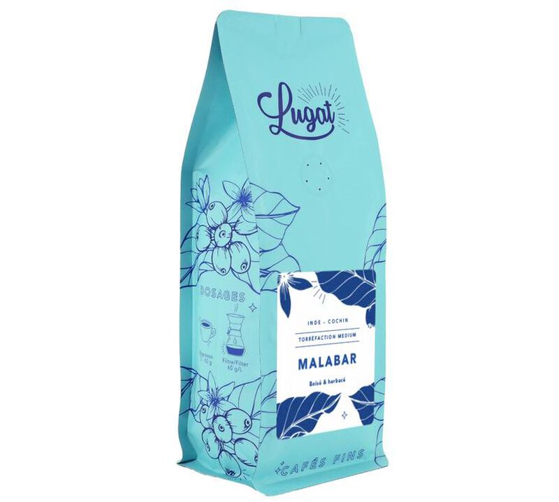 Caf&eacute;s Lugat Coffee Beans Malabar from India - 1kg image number 4