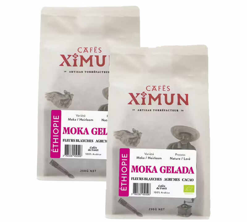 Caf&eacute;s Ximun - Moka Gelada Organic Pure Arabica Coffee Beans - 2 x 250g image number 0