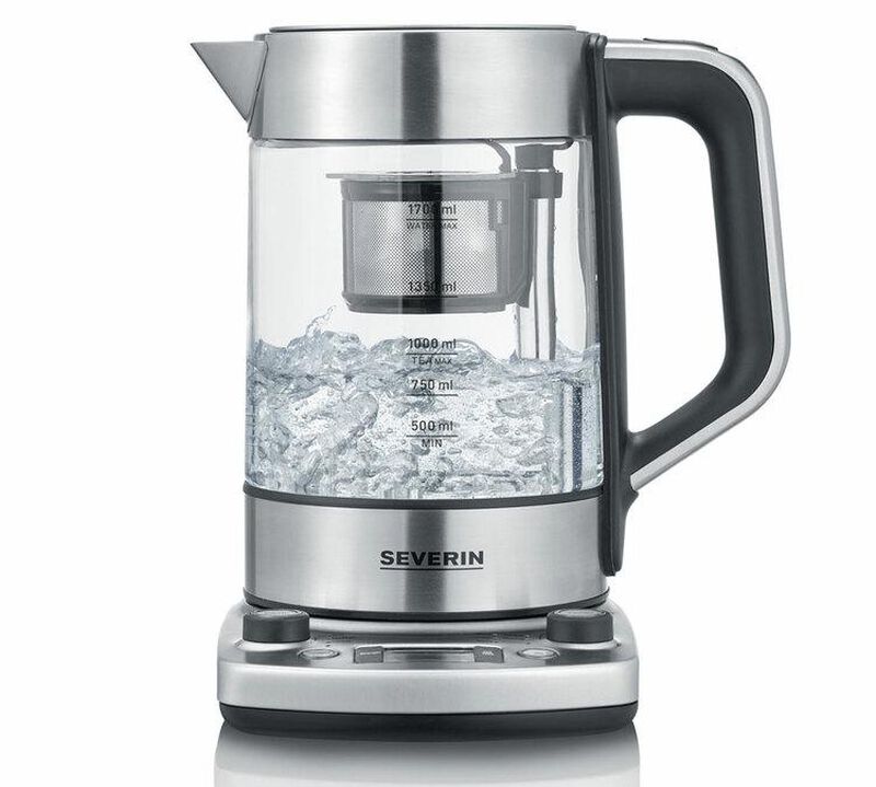Th&eacute;i&egrave;re en verre WK3422 noir et inox - 1,7L - SEVERIN image number 0