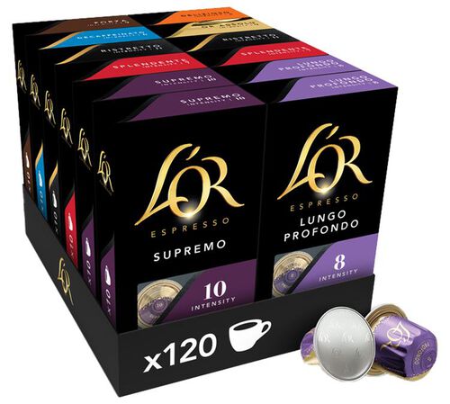 120 Nespresso* Original compatible capsules - Assortment of 8 varieties - L'OR ESPRESSO