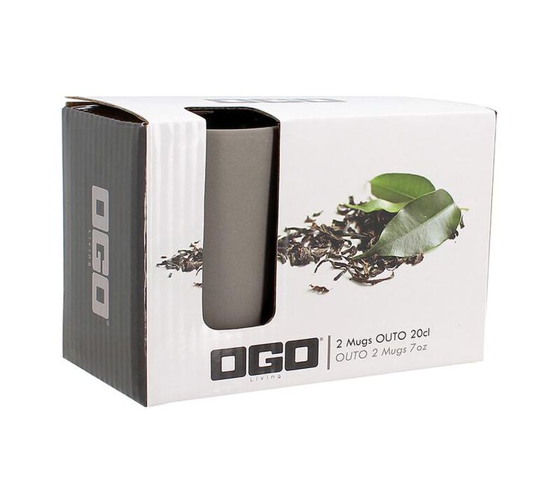 Mugs isothermes OGO Living en gr&egrave;s gris 20cl x2 image number 2