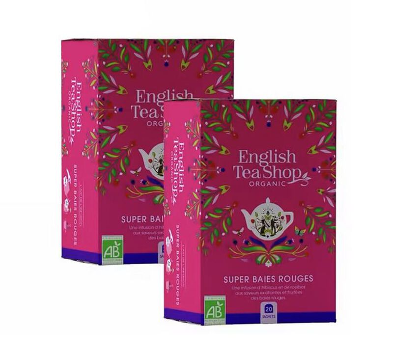 Pack Infusion Super Baies Rouges Bio -2 x 20 sachets - ENGLISH TEA SHOP image number 0