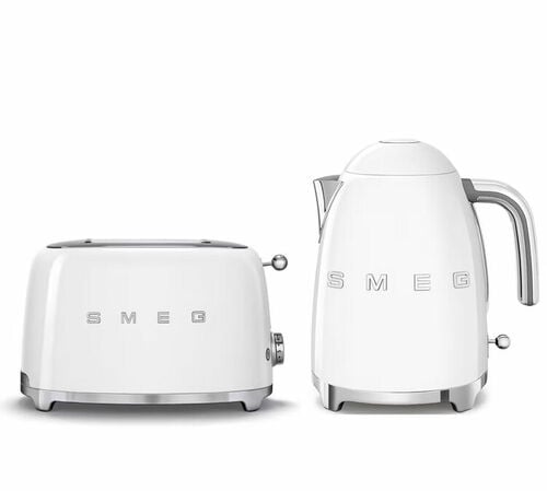 Set Petit-D&eacute;jeuner Grille-Pain TSF01WHEU et Bouilloire KLF03WHEU Blanc - SMEG