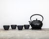 Set of 4 black cast iron cups - 12cl image number 1