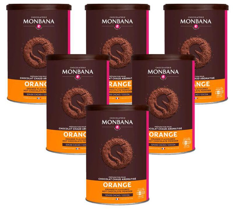 Monbana Hot Chocolate Powder Orange Flavoured- 6x250g image number 0