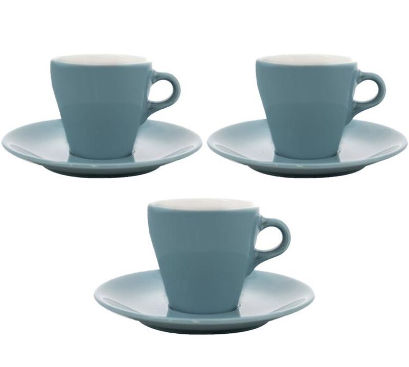 3 Tasses et sous-tasses Espresso Origami Turquoise -  9cl image number 0
