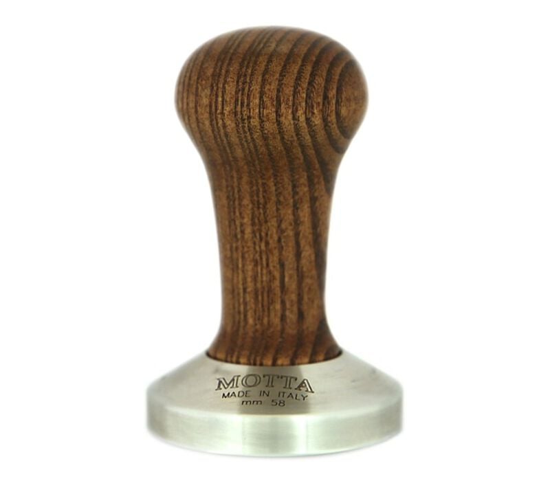 Tamper caf&eacute; MOTTA 58 mm base acier convexe et manche bois fonc&eacute; image number 0
