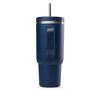 Gourde isotherme avec paille Travel cup bleu nuit - 90 cl - QWETCH image number 1