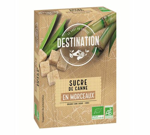 Organic Sugar Cubes by Destination - Golden Cane Sugar - 500g