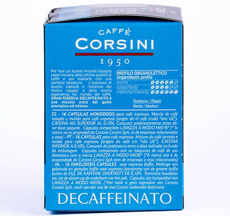 Lavazza A Modo Mio capsules Caff&egrave; Corsini Gran Riserva Decaffeinato x 16 Lavazza coffee pods image number 2