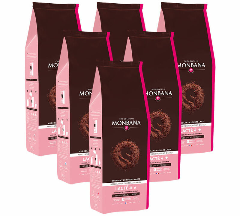 Monbana Hot Chocolate Powder 4 Stars - 6 x 1kg image number 0